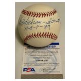 Red Schoendienst Auto Ball PSA COA Inscribed "H-O-F-89" Rawlings ONLB Baseball