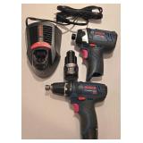 LL-FR - Bosch 12V Lithium-Ion Cordless Drill and Impact Driver Set with Charger, Battery, Bits and Case