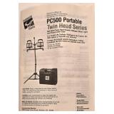 LL-FR - Commercial Electric PC500 Portable Twin-Head Quartz Halogen Work Light with Case