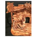 LL-CL - Hand-Carved Olive Wood Nativity Set with Disassemblable Stable and Figures