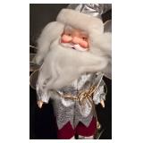 LL-CL - 12" Santa Fairy Doll with Silver Outfit and Jingle Bell, Holiday Decor