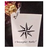 LL-CL - Christopher Radko Glass Christmas Tree Topper Ornament 11 Inch Red and Gold