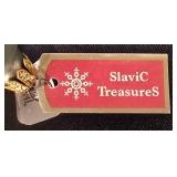 LL-CL - Set of 3 Slavic Treasures Handmade Floral Glass Ornaments, 5 Inch