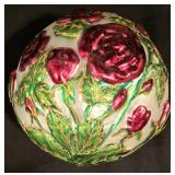 LL-CL - Set of 3 Slavic Treasures Handmade Floral Glass Ornaments, 5 Inch