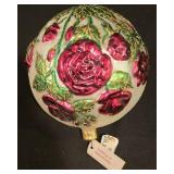 LL-CL - Set of 3 Slavic Treasures Handmade Floral Glass Ornaments, 5 Inch