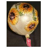 LL-CL - Set of 3 Slavic Treasures Handmade Floral Glass Ornaments, 5 Inch
