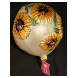 LL-CL - Set of 3 Slavic Treasures Handmade Floral Glass Ornaments, 5 Inch