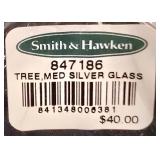 LL-CL - Set of 3 Smith & Hawken Silver Glass Christmas Trees