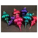 LL-C - Set of 7 Department 56 Handblown Glass Holiday Ornaments 9.5 Inch Tall