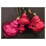 LL-C - Set of 7 Department 56 Handblown Glass Holiday Ornaments 9.5 Inch Tall