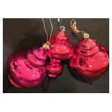 LL-C - Set of 7 Department 56 Handblown Glass Holiday Ornaments 9.5 Inch Tall