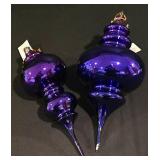 LL-C - Set of 7 Department 56 Handblown Glass Holiday Ornaments 9.5 Inch Tall