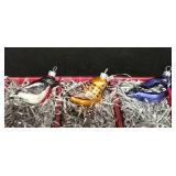 LL-CL - Smith & Hawken Glass Bird and Garden Animal Ornaments Set of 9 in Original Boxes