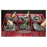 LL-CL - Smith & Hawken Glass Bird and Garden Animal Ornaments Set of 9 in Original Boxes