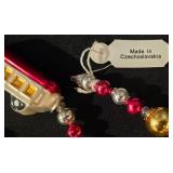 LL-CL - Christopher Radko 6-Foot Glass Train Ornament Garland Made in Czechoslovakia