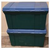LL-CL - Set of 2 Rubbermaid RoughTote 27 Gallon Storage Containers