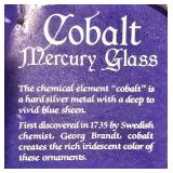 LL-CL - Set of 3 16-Inch Cobalt Mercury Glass Iridescent Ornaments