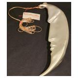 LL-CL - Department 56 Handblown Glass Moon Face Ornament 12 Inch