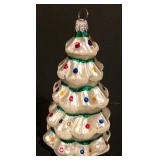 LL-CL - 7.5 Inch Glass Christmas Tree Ornament with Multicolor Accents