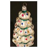LL-CL - 7.5 Inch Glass Christmas Tree Ornament with Multicolor Accents