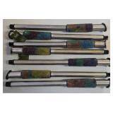 G - Set of 7 Pelican Home Creations 22" Solar Mosaic Yard Lights with Stakes