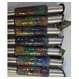 G - Set of 7 Pelican Home Creations 22" Solar Mosaic Yard Lights with Stakes
