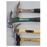 G - Hand Tool Lot with 3 Masterforce Hand Saws, Mallets, Hammers, and Metal Square