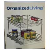 G - Organized Living 15.75 inch 2-Tier Sliding Chrome Organizer