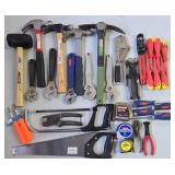 G - Large Hand Tool Collection Including Hammers, Wrenches, Screwdrivers, and Saws