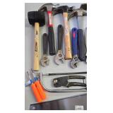 G - Large Hand Tool Collection Including Hammers, Wrenches, Screwdrivers, and Saws