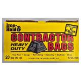 G - Lot of 3 Iron Hold Contractor Bags (42 Gal, 20ct Each) and 6 Rolls Aluminum Foil/HVAC Tape