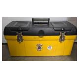 G - Workforce Yellow and Black Plastic Tool Box with Carry Tray