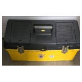G - Workforce Yellow and Black Plastic Tool Box with Carry Tray