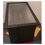 G - Set of 2 Wicker Glass-Top Tables