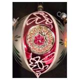 LL-CL - Bradford Mercury Glass Ornament and 2 Harlequin Ornaments