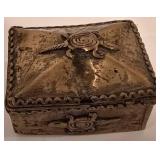 LL-CL - Decorative Bronze Buddha Bust, Cast Iron Pine Cone Candle Holder, and Brass Betel Box Set