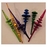 LL-CL - Collection of Silvestri Spiral Glass Christmas Ornaments and Icicles