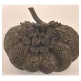 LL-CL - Vintage Brass Betel Box with Ornate Design, Indian or Cambodian