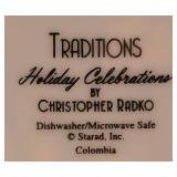 LL-TR - Traditions by Christopher Radko Holiday Celebration 8 Salad Plates and 2 Ramekins