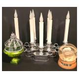 LL-TR - Set of 6 Battery Operated Candles, Terrarium Ornament, and Snowbaby Snow Globe
