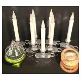 LL-TR - Set of 6 Battery Operated Candles, Terrarium Ornament, and Snowbaby Snow Globe