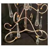 LL-TR - Metal Tabletop Ornament Stand with 29 Glass Teardrop Crystals