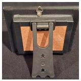 LL-TR - Holiday and Decorative Collectibles Lot: Framed Elephant, Sleigh, Candle, Snowman Ornament, Glass Angel