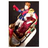 LL-TR - Holiday and Decorative Collectibles Lot: Framed Elephant, Sleigh, Candle, Snowman Ornament, Glass Angel