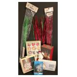LL-TR - Holiday Ornament and Decor Lot with Starburst Lights and Gift Tie-ons
