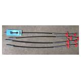 G - Hand Tool Lot with Pipe Wrenches, Bolt Cutters, Clamps, Pry Bars, and Drain Clog Tools