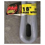 G - Hand Tool Lot with Pipe Wrenches, Bolt Cutters, Clamps, Pry Bars, and Drain Clog Tools