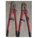 G - Hand Tool Lot with Pipe Wrenches, Bolt Cutters, Clamps, Pry Bars, and Drain Clog Tools