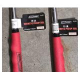 G - Hand Tool Lot with Pipe Wrenches, Bolt Cutters, Clamps, Pry Bars, and Drain Clog Tools