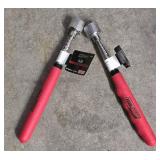 G - Hand Tool Lot with Pipe Wrenches, Bolt Cutters, Clamps, Pry Bars, and Drain Clog Tools